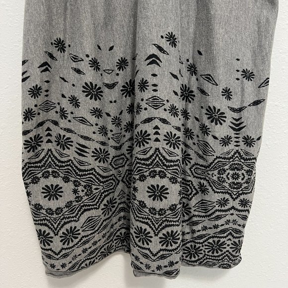 Athleta Womens Halter Gray Ikat Tribal Burnout Print Dress - Picture 4 of 7